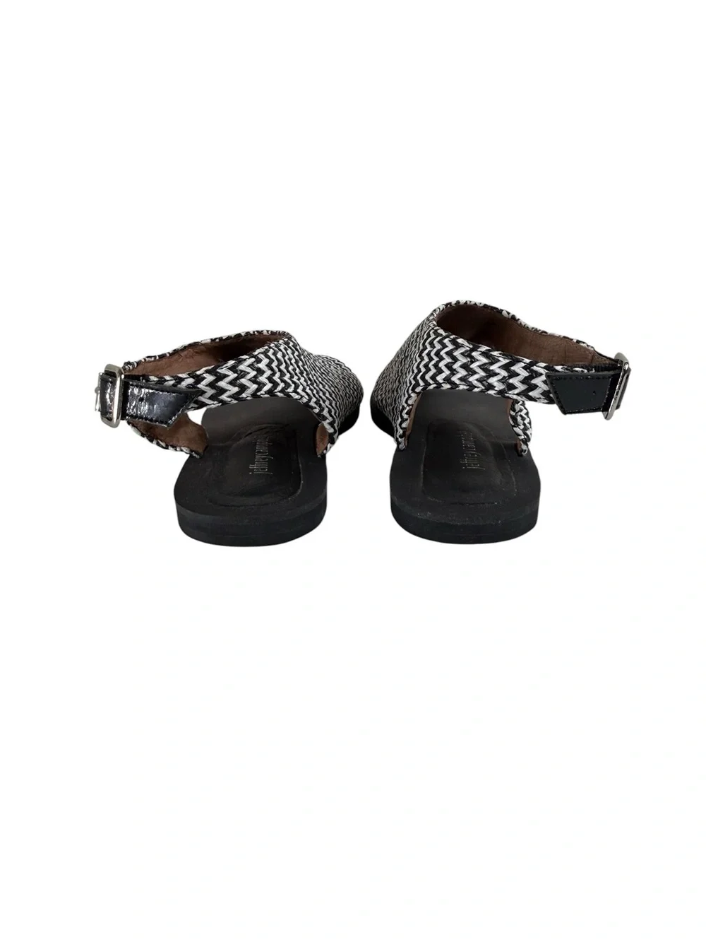 JEFFERY CAMPBELL Black & White Zigzag Slingback Sandal Size 8